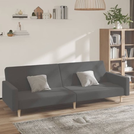 vidaXL Sofá cama de 2 plazas tela gris claro