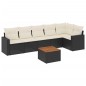 vidaXL Set de comedor de jardín 7 pzas y cojines ratán sintético negro vidaXL Set de comedor de jardín 7 pzas y cojines ratán sintético negro