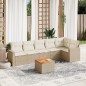 vidaXL Set sofás de jardín 7 piezas y cojines ratán sintético beige vidaXL Set sofás de jardín 7 piezas y cojines ratán sintético beige