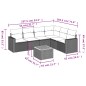 vidaXL Set de comedor de jardín 7 pzas y cojines ratán sintético negro
