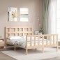vidaXL Estructura de cama con cabecero madera maciza 140x200 cm vidaXL Estructura de cama con cabecero madera maciza 140x200 cm
