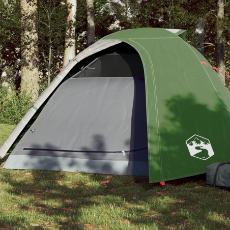 vidaXL Tienda de campaña 4 personas tafetán 185T verde 267x272x145 cm