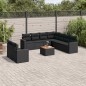 vidaXL Set de sofás de jardín 10 pzas cojines ratán sintético negro vidaXL Set de sofás de jardín 10 pzas cojines ratán sintético negro