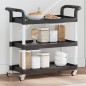 vidaXL Carrito de 3 niveles aluminio negro 77x34x72 cm vidaXL Carrito de 3 niveles aluminio negro 77x34x72 cm