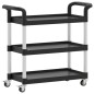 vidaXL Carrito de 3 niveles aluminio negro 77x34x72 cm vidaXL Carrito de 3 niveles aluminio negro 77x34x72 cm