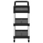 vidaXL Carrito de 3 niveles aluminio negro 77x34x72 cm vidaXL Carrito de 3 niveles aluminio negro 77x34x72 cm