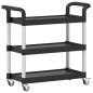 vidaXL Carrito de 3 niveles aluminio negro 77x34x72 cm vidaXL Carrito de 3 niveles aluminio negro 77x34x72 cm