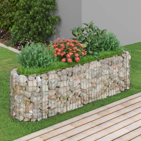 vidaXL Arriate de gaviones de hierro galvanizado 190x50x50 cm
