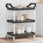 vidaXL Carrito de 3 niveles aluminio negro 81x41x92 cm vidaXL Carrito de 3 niveles aluminio negro 81x41x92 cm