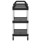 vidaXL Carrito de 3 niveles aluminio negro 81x41x92 cm vidaXL Carrito de 3 niveles aluminio negro 81x41x92 cm