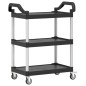 vidaXL Carrito de 3 niveles aluminio negro 81x41x92 cm vidaXL Carrito de 3 niveles aluminio negro 81x41x92 cm