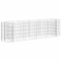vidaXL Arriate de gaviones de hierro galvanizado 190x50x50 cm