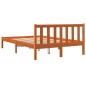 vidaXL Estructura de cama madera maciza pino marrón cera 120x190 cm vidaXL Estructura de cama madera maciza pino marrón cera 120x190 cm