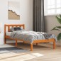 vidaXL Estructura de cama madera maciza de pino marrón cera 75x190 cm