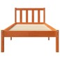 vidaXL Estructura de cama madera maciza de pino marrón cera 75x190 cm