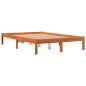 vidaXL Estructura de cama madera maciza pino marrón cera 140x200 cm vidaXL Estructura de cama madera maciza pino marrón cera 140x200 cm