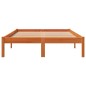 vidaXL Estructura de cama madera maciza pino marrón cera 140x200 cm vidaXL Estructura de cama madera maciza pino marrón cera 140x200 cm