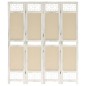 vidaXL Biombo divisor de 4 paneles de tela color crema 140x165 cm vidaXL Biombo divisor de 4 paneles de tela color crema 140x165 cm