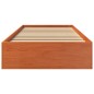 vidaXL Estructura de cama madera maciza pino marrón cera 100x200 cm