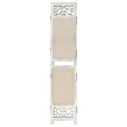 vidaXL Biombo divisor de 4 paneles de tela color crema 140x165 cm