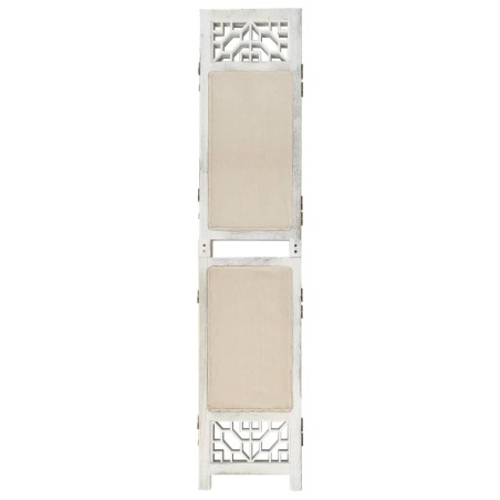 vidaXL Biombo divisor de 4 paneles de tela color crema 140x165 cm