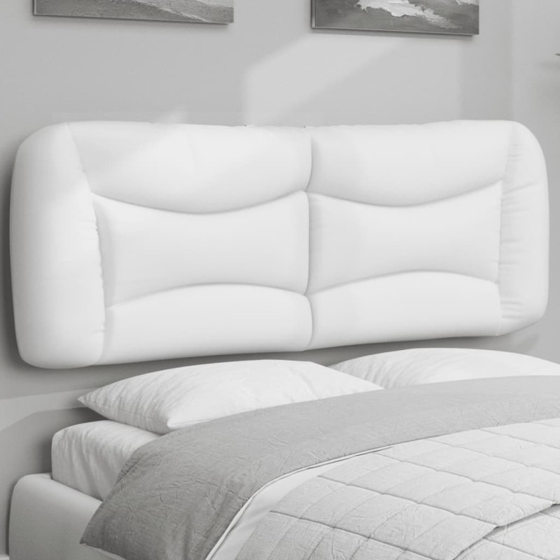 vidaXL Cabecero de cama acolchado cuero sintético blanco 120 cm vidaXL Cabecero de cama acolchado cuero sintético blanco 120 cm