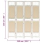 vidaXL Biombo divisor de 4 paneles de tela color crema 140x165 cm vidaXL Biombo divisor de 4 paneles de tela color crema 140x165 cm