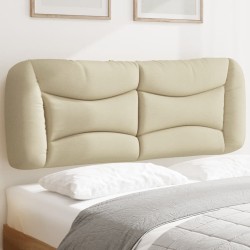 vidaXL Cabecero de cama acolchado tela crema 140 cm