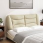 vidaXL Cabecero de cama acolchado tela crema 140 cm vidaXL Cabecero de cama acolchado tela crema 140 cm