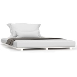 vidaXL Estructura de cama madera maciza de pino blanco 150x200 cm