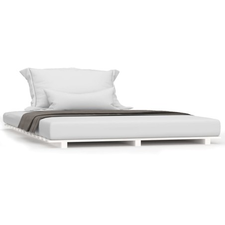 vidaXL Estructura de cama madera maciza de pino blanco 150x200 cm