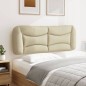 vidaXL Cabecero de cama acolchado tela crema 140 cm vidaXL Cabecero de cama acolchado tela crema 140 cm