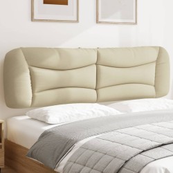 vidaXL Cabecero de cama acolchado tela crema 180 cm