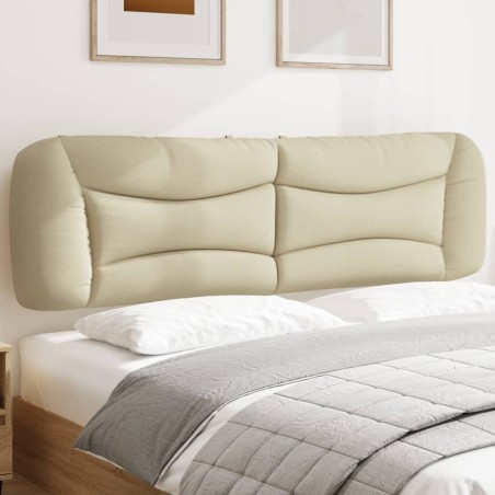 vidaXL Cabecero de cama acolchado tela crema 180 cm
