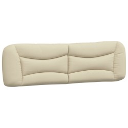 vidaXL Cabecero de cama acolchado tela crema 180 cm