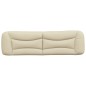 vidaXL Cabecero de cama acolchado tela crema 180 cm
