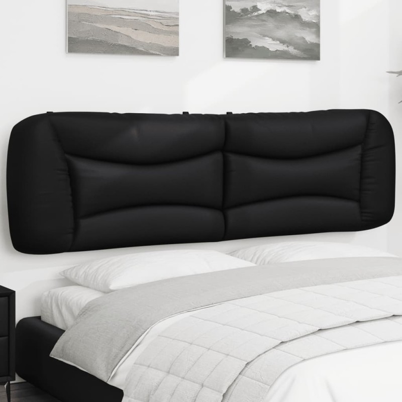 vidaXL Cabecero de cama acolchado cuero sintético negro 180 cm vidaXL Cabecero de cama acolchado cuero sintético negro 180 cm