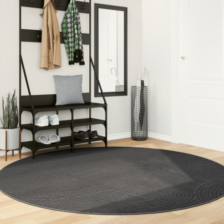 vidaXL Alfombra de pelo corto look escandinavo IZA antracita Ø 200 cm