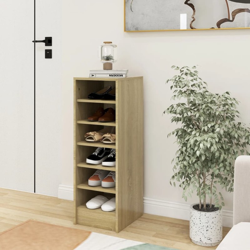 vidaXL Mueble zapatero madera contrachapada roble Sonoma 31,5x35x90 cm vidaXL Mueble zapatero madera contrachapada roble Sonoma 31,5x35x90 cm