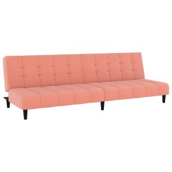 vidaXL Sofá cama de 2 plazas terciopelo rosa