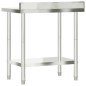 vidaXL Mesa trabajo cocina y salpicadero acero inoxidable 82,5x55x93cm vidaXL Mesa trabajo cocina y salpicadero acero inoxidable 82,5x55x93cm