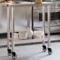 vidaXL Mesa de trabajo de cocina con ruedas acero inox 82,5x30x85 cm vidaXL Mesa de trabajo de cocina con ruedas acero inox 82,5x30x85 cm