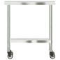 vidaXL Mesa de trabajo de cocina con ruedas acero inox 82,5x30x85 cm vidaXL Mesa de trabajo de cocina con ruedas acero inox 82,5x30x85 cm