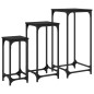 vidaXL Mesitas auxiliares apilables 3 uds madera de ingeniería negro