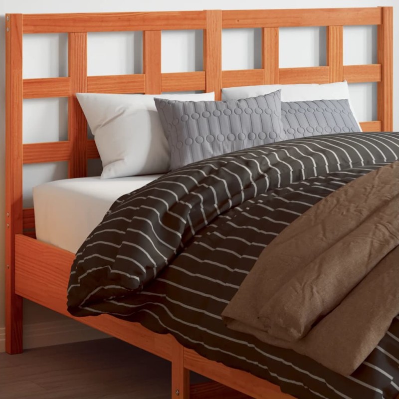 vidaXL Cabecero de cama madera maciza de pino marrón cera 135 cm vidaXL Cabecero de cama madera maciza de pino marrón cera 135 cm