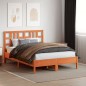 vidaXL Cabecero de cama madera maciza de pino marrón cera 150 cm