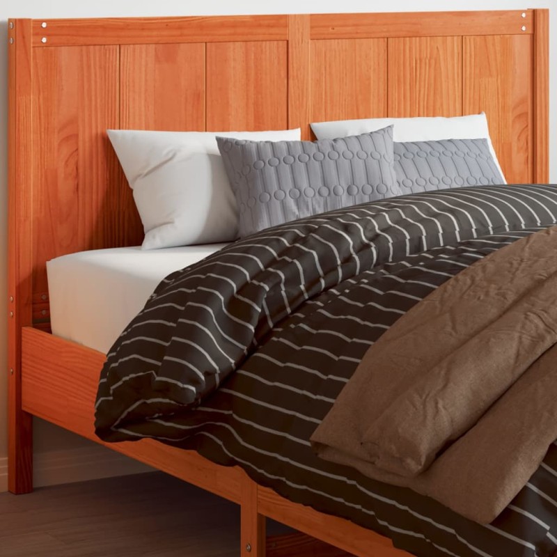 vidaXL Cabecero de cama madera maciza de pino marrón cera 135 cm vidaXL Cabecero de cama madera maciza de pino marrón cera 135 cm