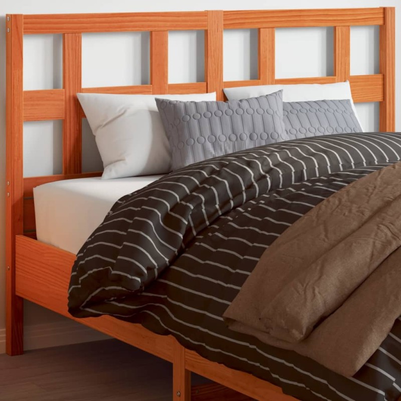 vidaXL Cabecero de cama madera maciza de pino marrón cera 135 cm vidaXL Cabecero de cama madera maciza de pino marrón cera 135 cm