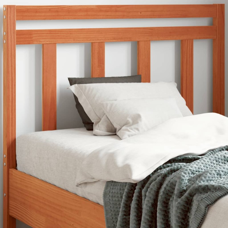 vidaXL Cabecero de cama madera maciza de pino marrón cera 100 cm vidaXL Cabecero de cama madera maciza de pino marrón cera 100 cm