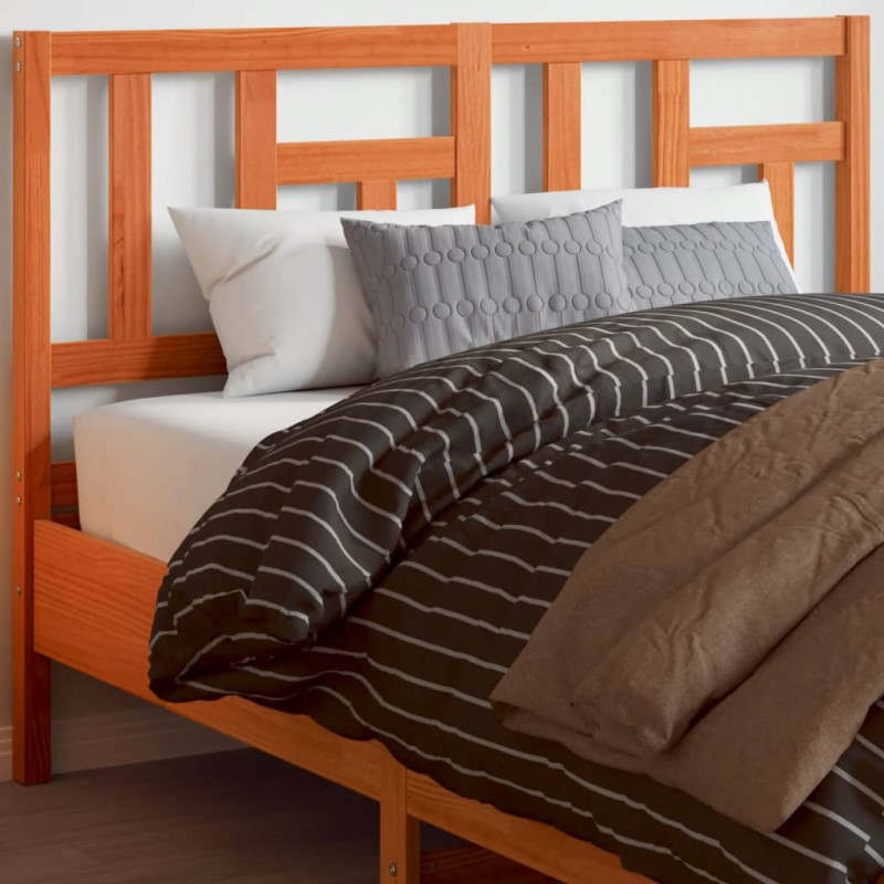 vidaXL Cabecero de cama madera maciza de pino marrón cera 160 cm vidaXL Cabecero de cama madera maciza de pino marrón cera 160 cm
